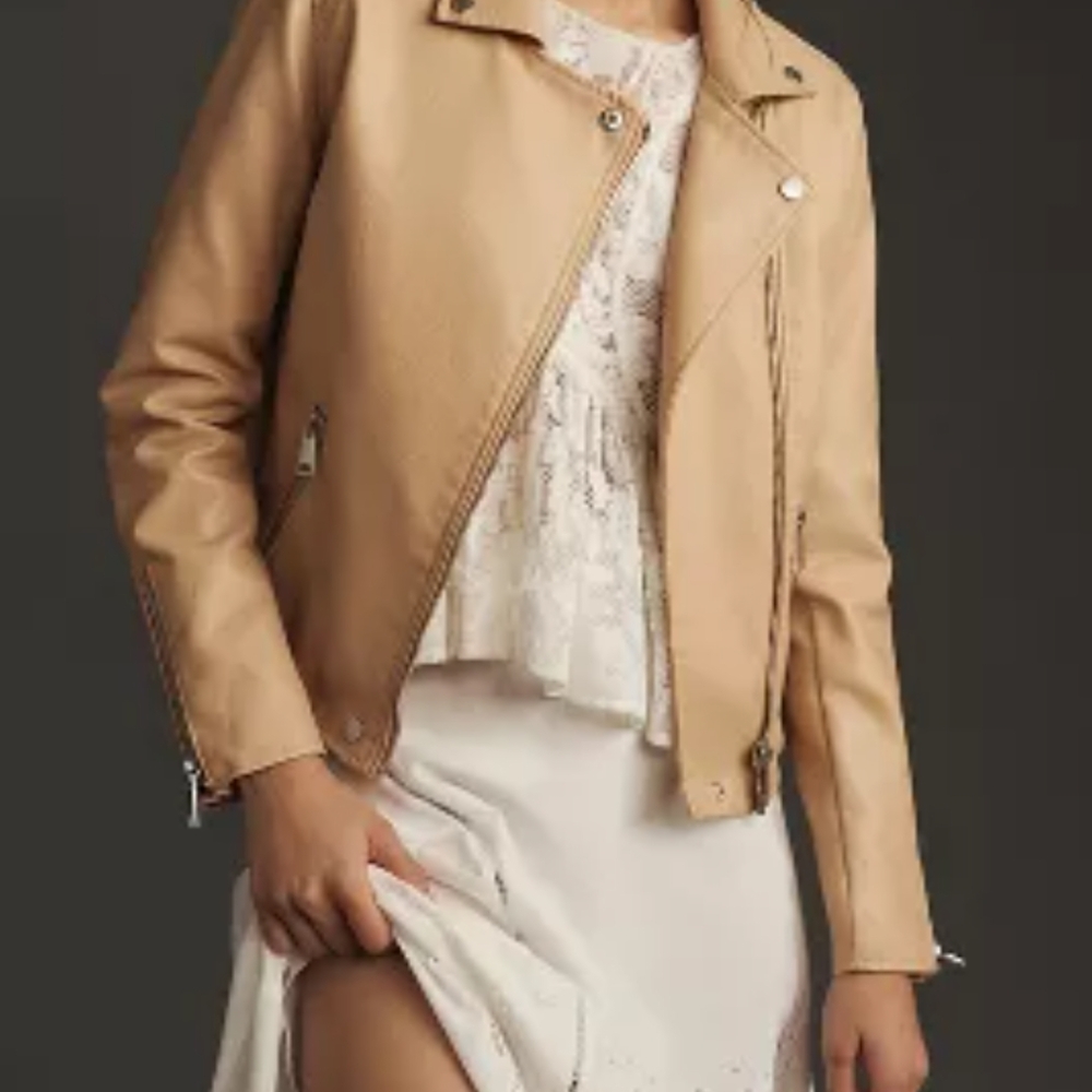 Anthropology faux leather moto Jacket SOLD OUT ONLINE.Great Fall/sping - Picture 7 of 13